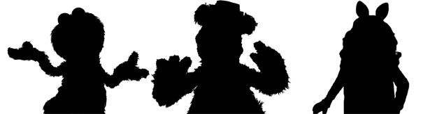 3 recognizable puppet silhouettes
